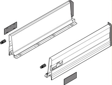 TANDEMBOX, царги 115/450мм, серые, комплект