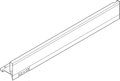 LEGRABOX царга, высота N (66,3 мм), НД=500 мм, правая, белый шелк