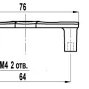 FS132 мебельная ручка-скоба 64 мм хром глянцевый