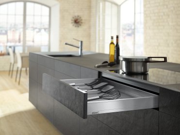 Ящик TANDEMBOX antaro TIP-ON BLUMOTION (высота M 98,5, глубина 270 мм, до 10 кг), крепление саморез, нержавеющая сталь