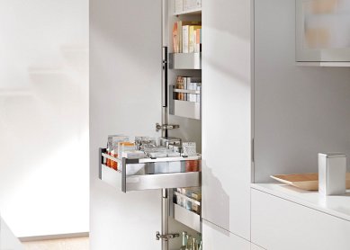 Внутренний ящик TANDEMBOX antaro с TIP-ON BLUMOTION (высота С 192, глубина 400 мм, вес ящика от 10 до 30 кг), нержавеющая сталь