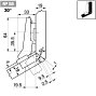 Комплект петли №58 CLIP top BLUMOTION для угла +30гр, встык, саморез